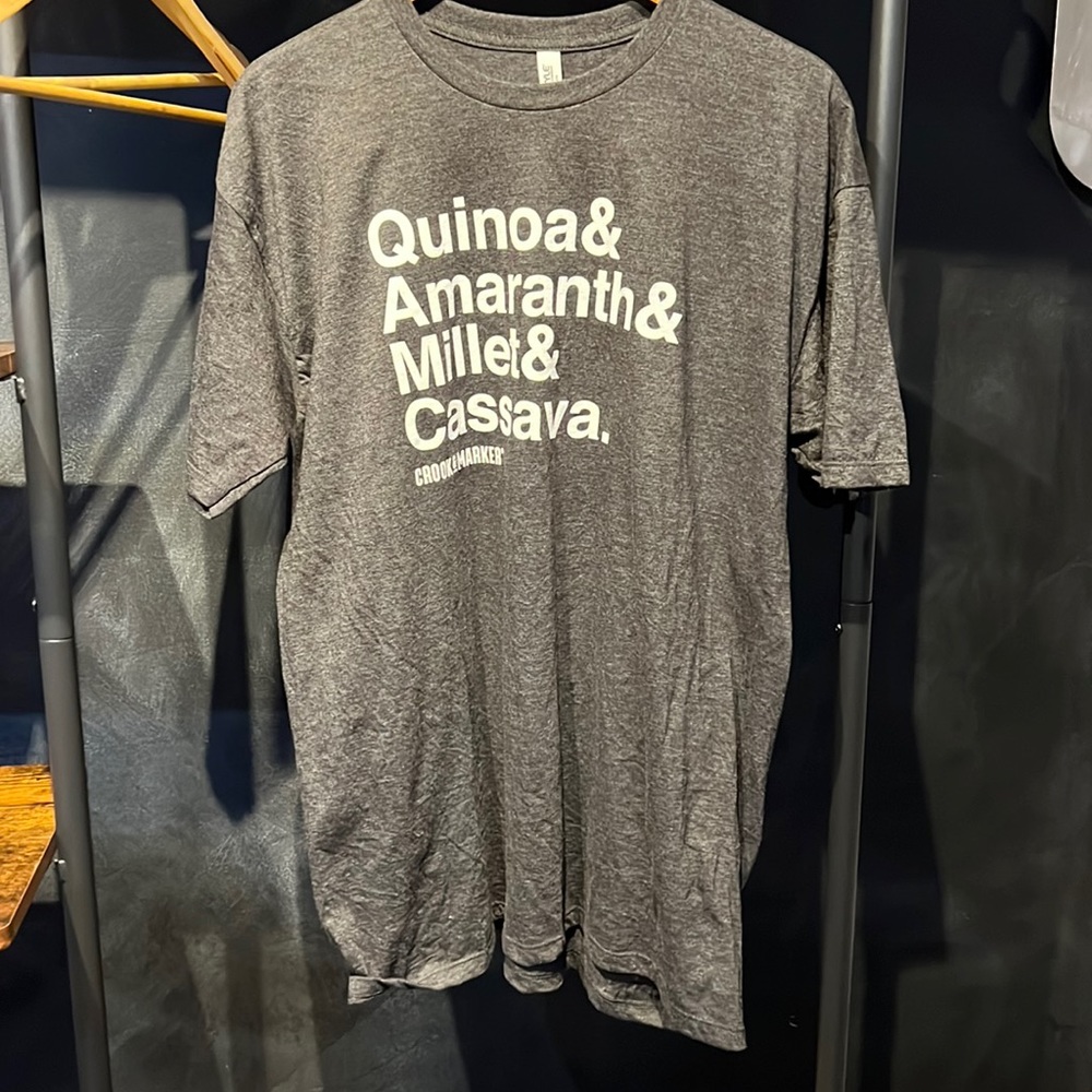 New Never worn Cassava Quinoa millet amaranth T-shirt sz Large